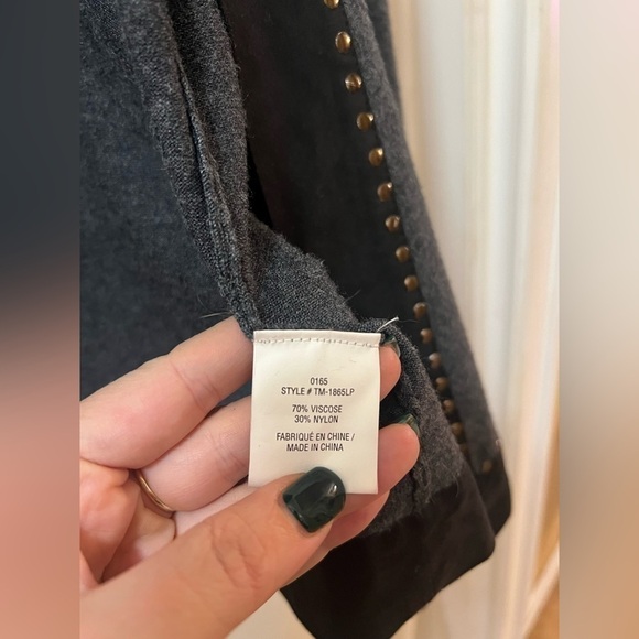 🔵Laura Petites women’s open front cardigan with metal accents size large - Picture 7 of 10